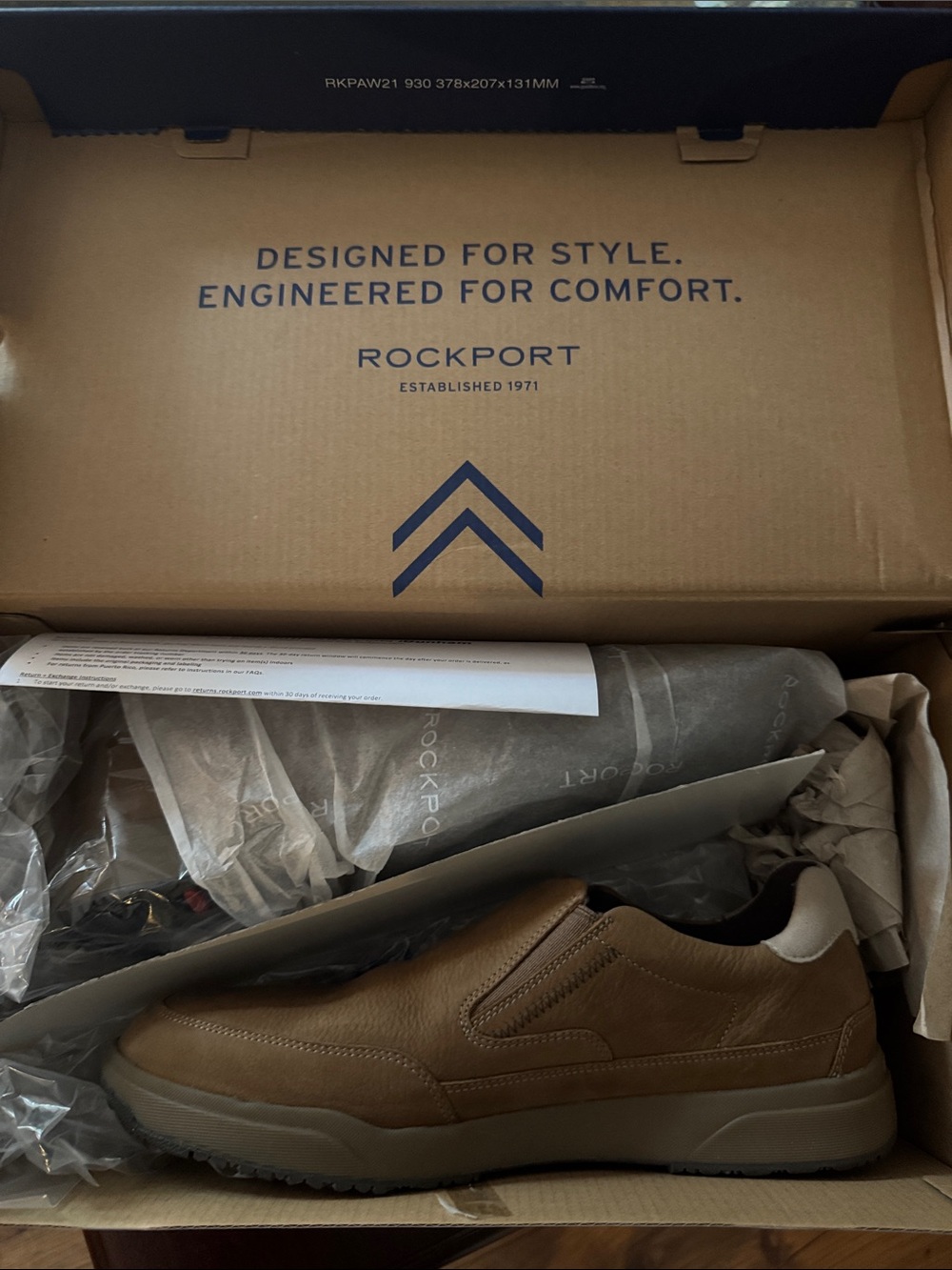 Rockport Men’s Slip-On Loafer — Tan Brown